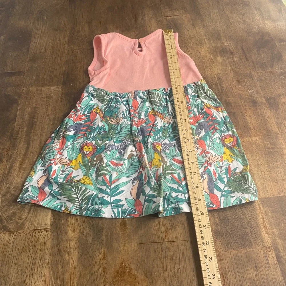 Jungle Animal Elephant Dress Kids Pink‎ Green Safari Print SIZE 3Y
